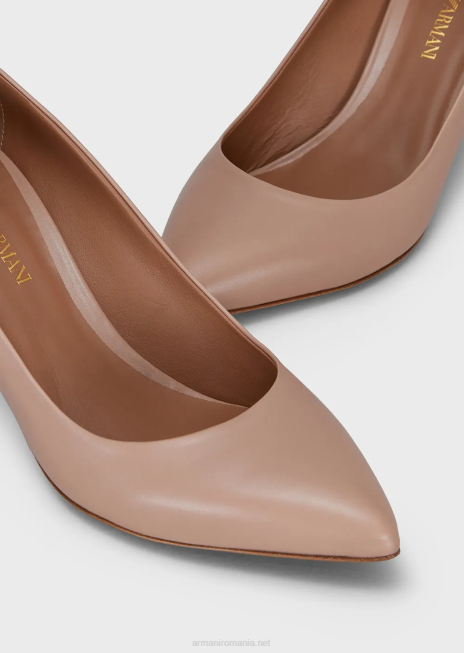 femei R802G525 pantofi din piele cu toc stiletto Armani nud
