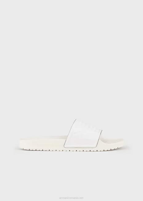 femei R802G23 Glisoare pvc cu vultur supradimensionat, în relief Armani alb