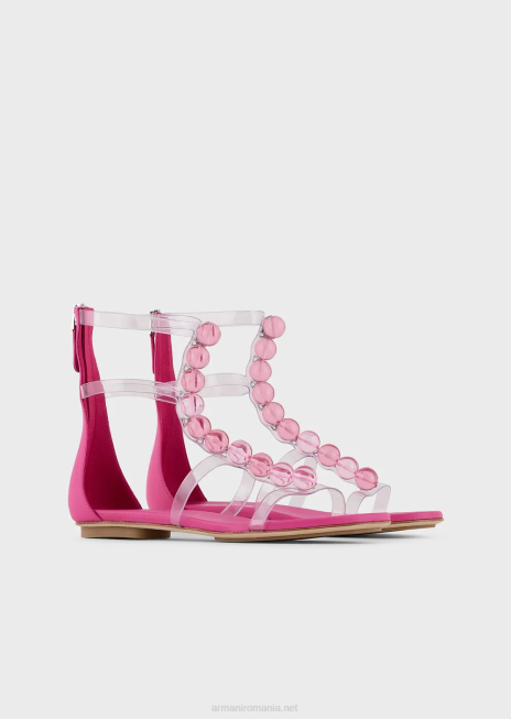 femei R802G541 sandale pvc cu margele de sticla Armani roz