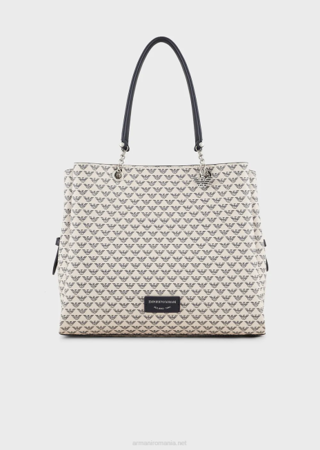 femei R802G723 geantă de cumpărături cu vultur cu farmec de vultur Armani logo albastru