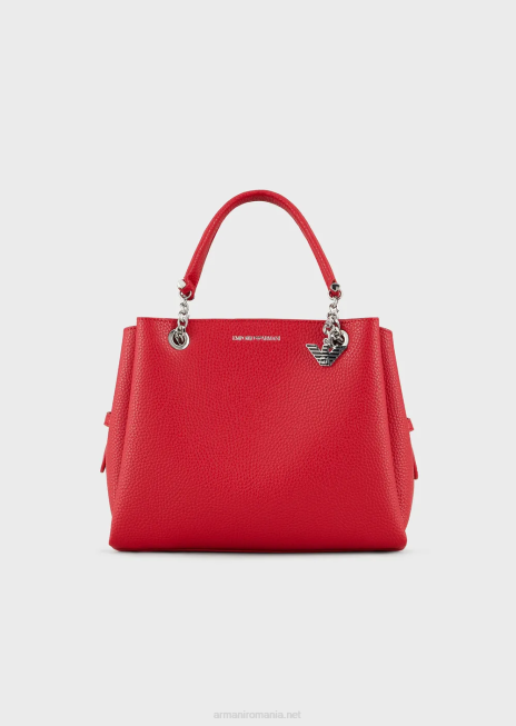 femei R802G728 Geantă de mână palmellato cu efect de piele cu farmec de vultur Armani roșu