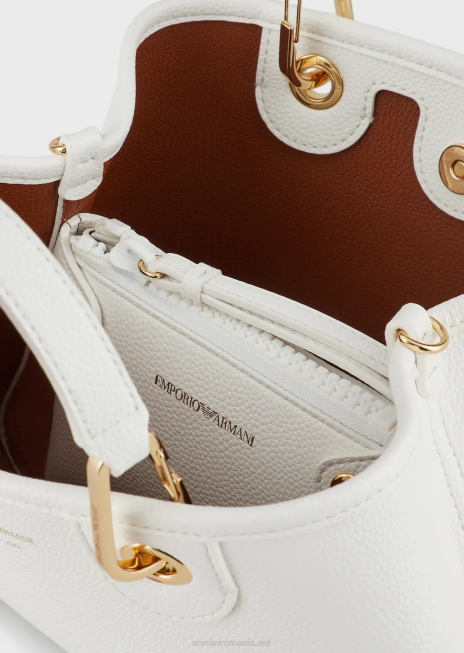 femei R802G656 myea bag geanta shopper mica cu imprimeu cerb Armani alb