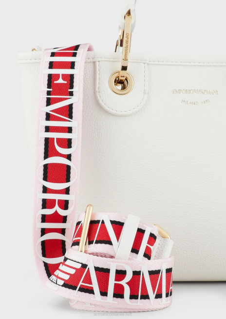 femei R802G656 myea bag geanta shopper mica cu imprimeu cerb Armani alb