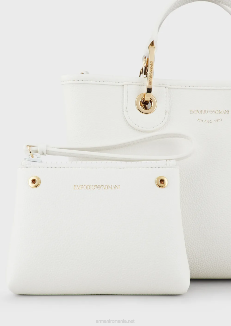 femei R802G656 myea bag geanta shopper mica cu imprimeu cerb Armani alb