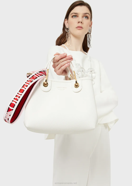 femei R802G656 myea bag geanta shopper mica cu imprimeu cerb Armani alb