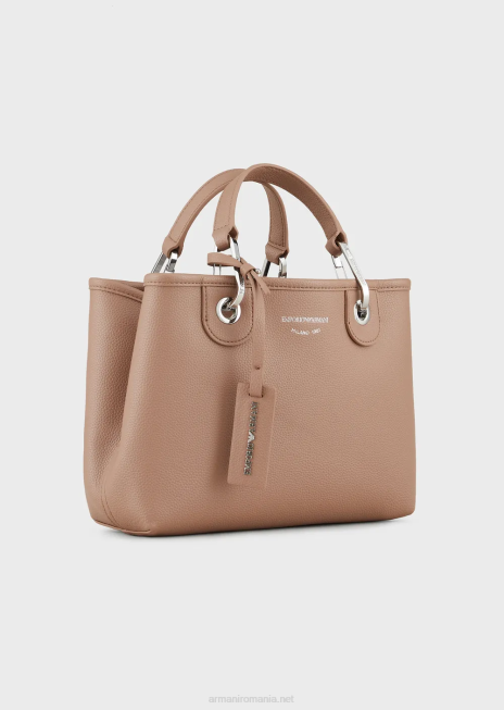 femei R802G664 myea bag geanta shopper mica cu imprimeu cerb Armani cămilă