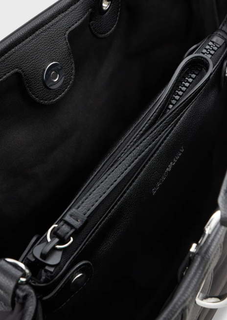 femei R802G668 geantă shopper medium myea din nailon matlasat, reciclat Armani negru