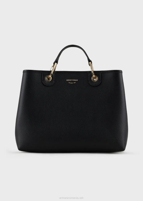 femei R802G672 geantă shopper medium myea cu imprimeu de cerb Armani negru adânc