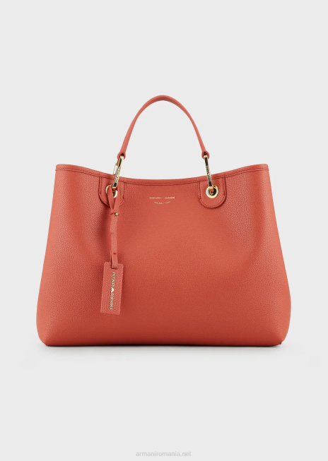 femei R802G676 geantă shopper medium myea cu imprimeu de cerb Armani maro