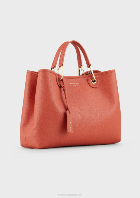 femei R802G676 geantă shopper medium myea cu imprimeu de cerb Armani maro