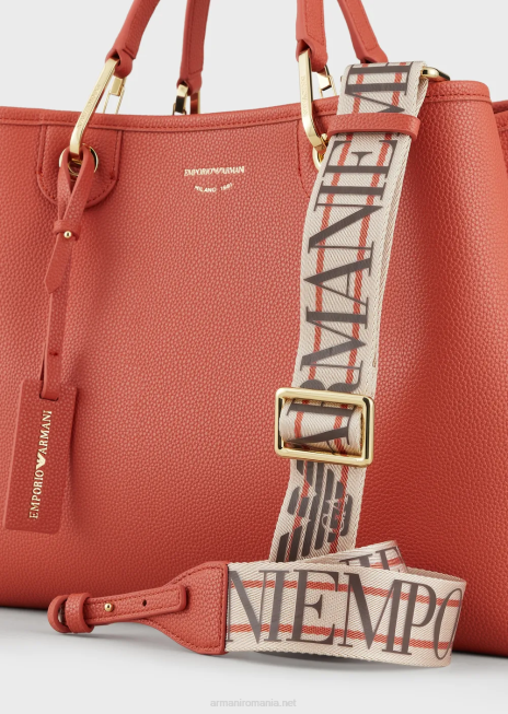 femei R802G676 geantă shopper medium myea cu imprimeu de cerb Armani maro