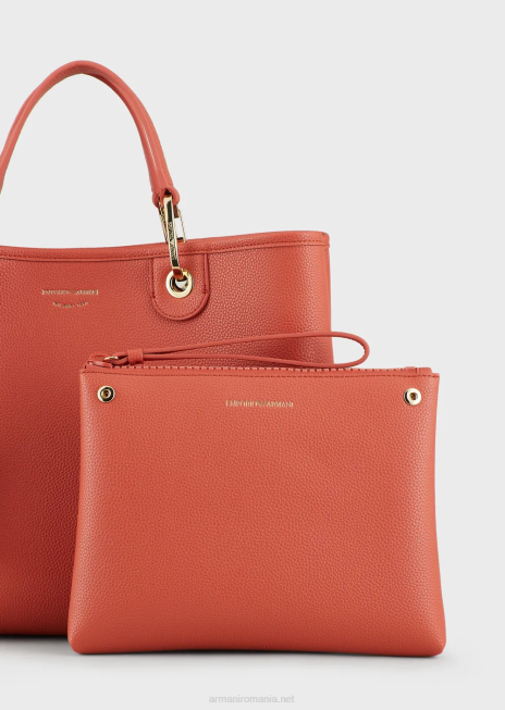 femei R802G676 geantă shopper medium myea cu imprimeu de cerb Armani maro