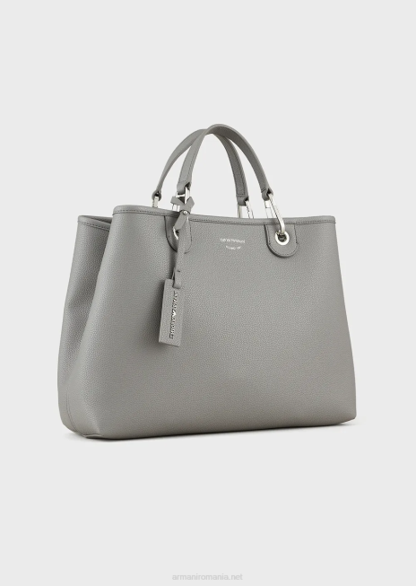 femei R802G679 geantă shopper medium myea cu imprimeu de cerb Armani gri