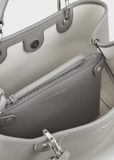 femei R802G679 geantă shopper medium myea cu imprimeu de cerb Armani gri