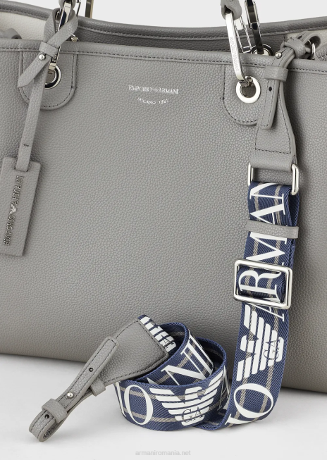 femei R802G679 geantă shopper medium myea cu imprimeu de cerb Armani gri