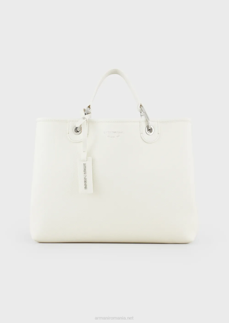 femei R802G680 geantă shopper medium myea cu imprimeu de cerb Armani argint/fum