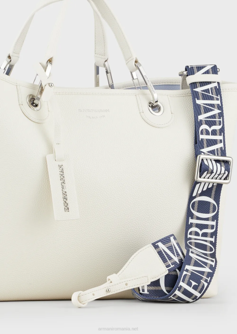 femei R802G680 geantă shopper medium myea cu imprimeu de cerb Armani argint/fum