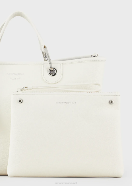 femei R802G680 geantă shopper medium myea cu imprimeu de cerb Armani argint/fum