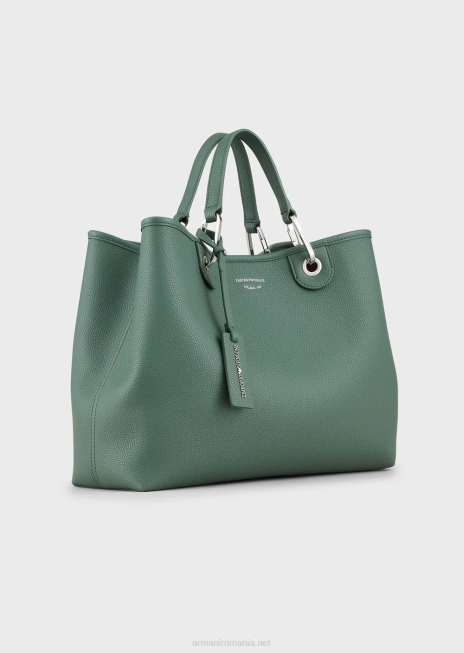 femei R802G681 geantă shopper medium myea cu imprimeu de cerb Armani verde