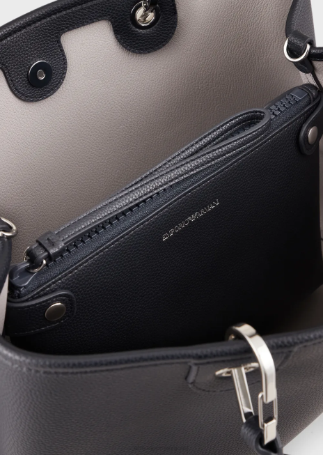 femei R802G683 geantă shopper medium myea cu imprimeu de cerb Armani albastru marin