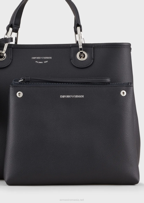 femei R802G683 geantă shopper medium myea cu imprimeu de cerb Armani albastru marin