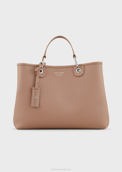 femei R802G684 geantă shopper medium myea cu imprimeu de cerb Armani cămilă