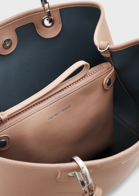 femei R802G684 geantă shopper medium myea cu imprimeu de cerb Armani cămilă