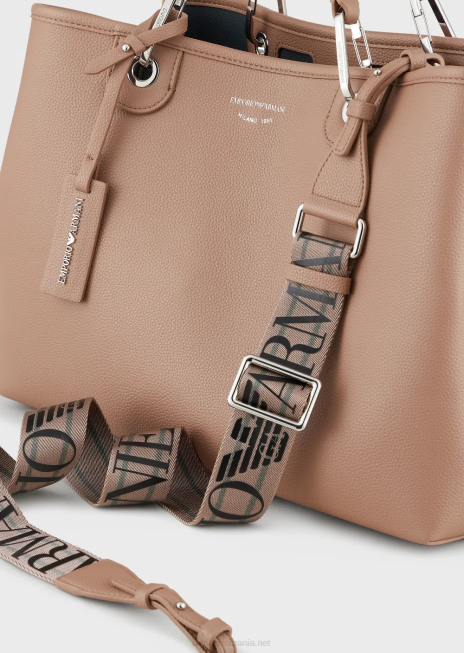 femei R802G684 geantă shopper medium myea cu imprimeu de cerb Armani cămilă