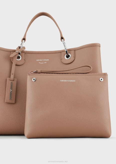 femei R802G684 geantă shopper medium myea cu imprimeu de cerb Armani cămilă