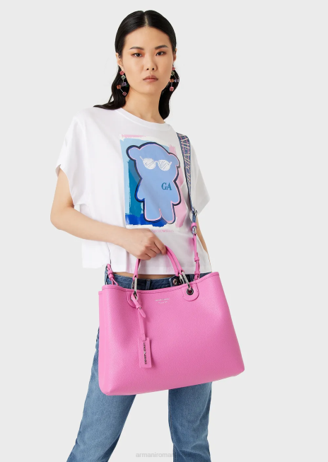 femei R802G685 geantă shopper medium myea cu imprimeu de cerb Armani fucsie