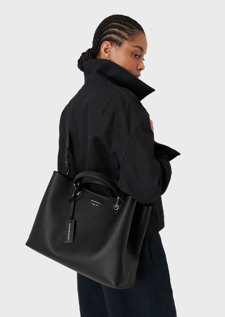 femei R802G686 geantă shopper medium myea cu imprimeu de cerb Armani albastru