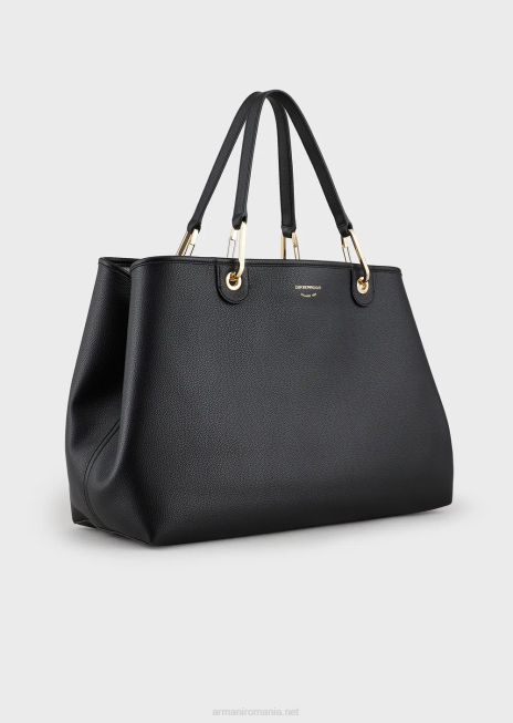 femei R802G688 geantă shopper mare myea cu imprimeu cerb Armani negru