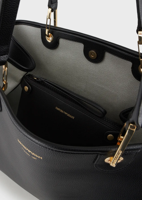 femei R802G688 geantă shopper mare myea cu imprimeu cerb Armani negru