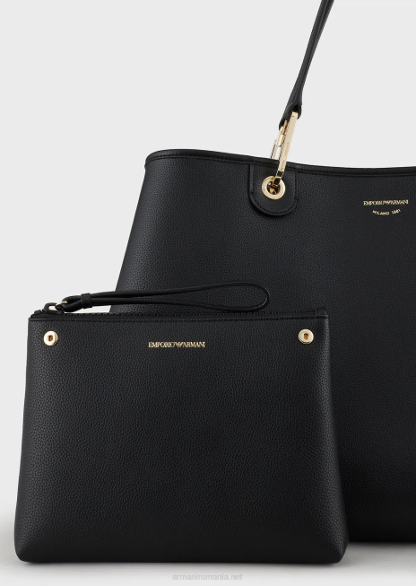 femei R802G688 geantă shopper mare myea cu imprimeu cerb Armani negru