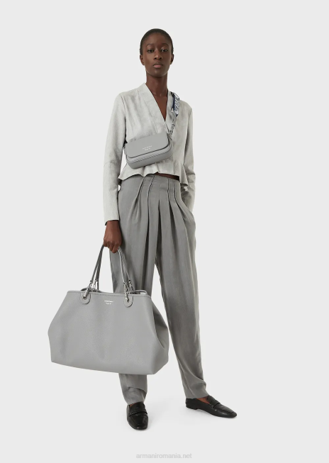 femei R802G690 geantă shopper mare myea cu imprimeu cerb Armani gri