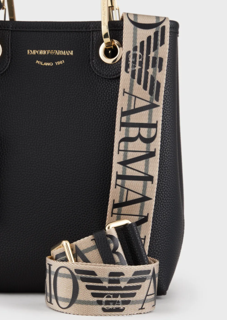 femei R802G691 geantă shopper verticală myea cu imprimeu de cerb Armani negru