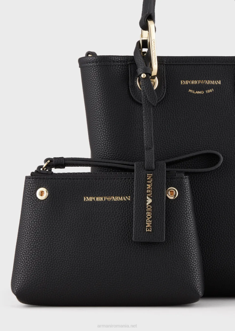 femei R802G691 geantă shopper verticală myea cu imprimeu de cerb Armani negru