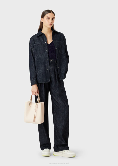 femei R802G692 geantă shopper verticală myea cu imprimeu de cerb Armani nud