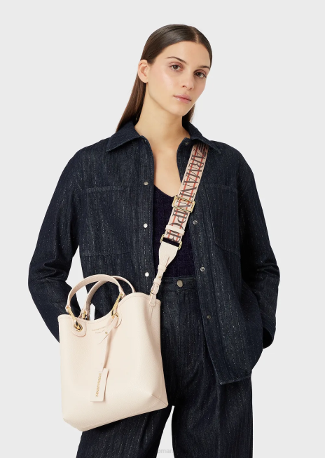 femei R802G692 geantă shopper verticală myea cu imprimeu de cerb Armani nud