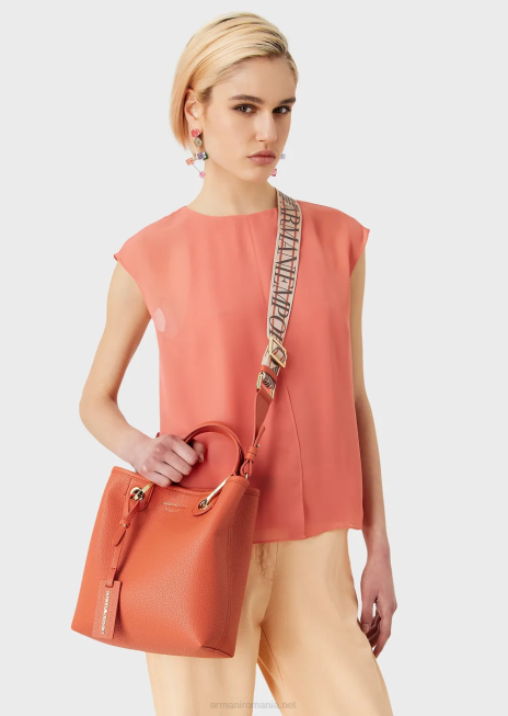 femei R802G693 geantă shopper verticală myea cu imprimeu de cerb Armani maro