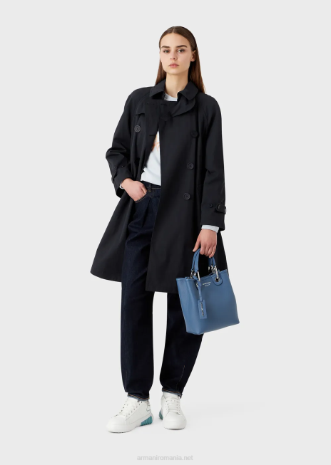 femei R802G694 geantă shopper verticală myea cu imprimeu de cerb Armani albastru