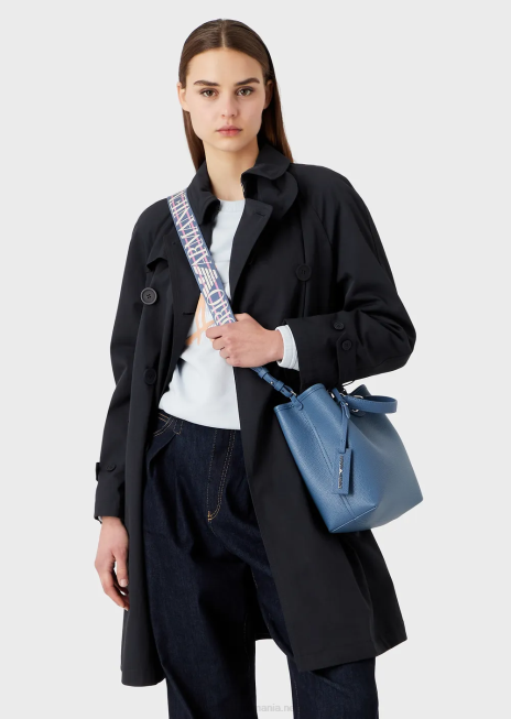 femei R802G694 geantă shopper verticală myea cu imprimeu de cerb Armani albastru