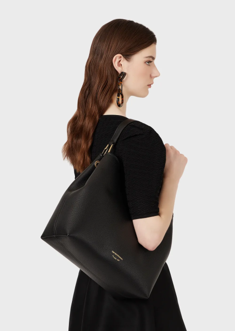 femei R802G696 geantă de umăr myea cu imprimeu cerb Armani negru adânc