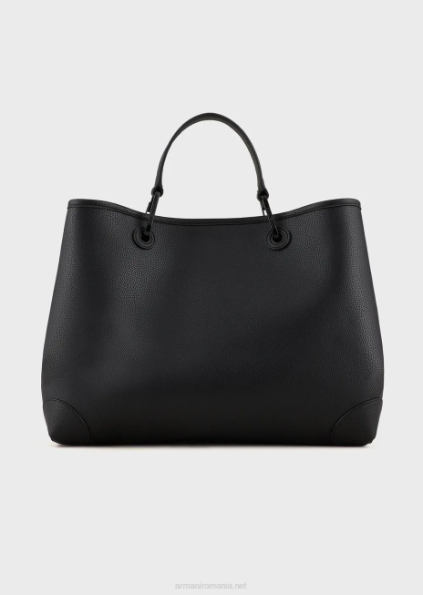 femei R802G702 geantă shopper medie cu mai multe buzunare myea cu imprimeu cerb Armani negru