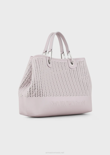 femei R802G704 geanta shopper armani sustainability values ​​medium myea cu motiv chevron perforatroz