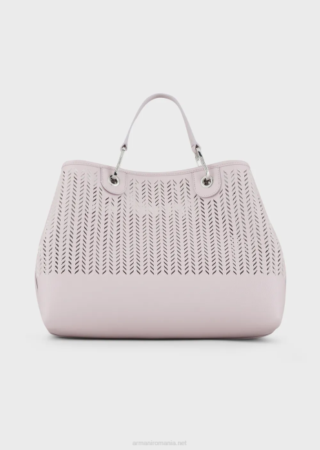 femei R802G704 geanta shopper armani sustainability values ​​medium myea cu motiv chevron perforatroz