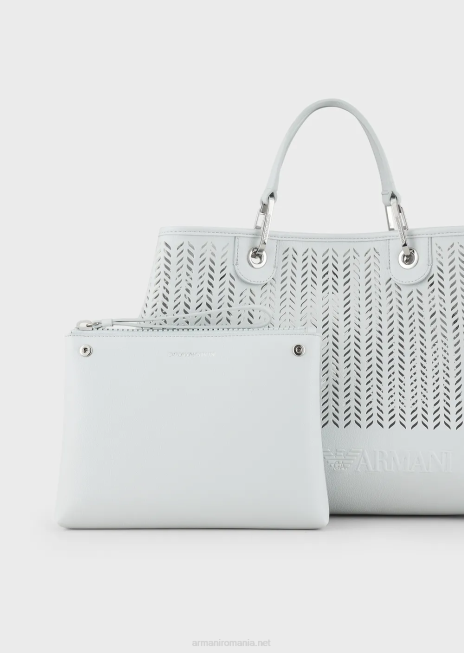 femei R802G705 geanta shopper armani sustainability values ​​medium myea cu motiv chevron perforatgheaţă