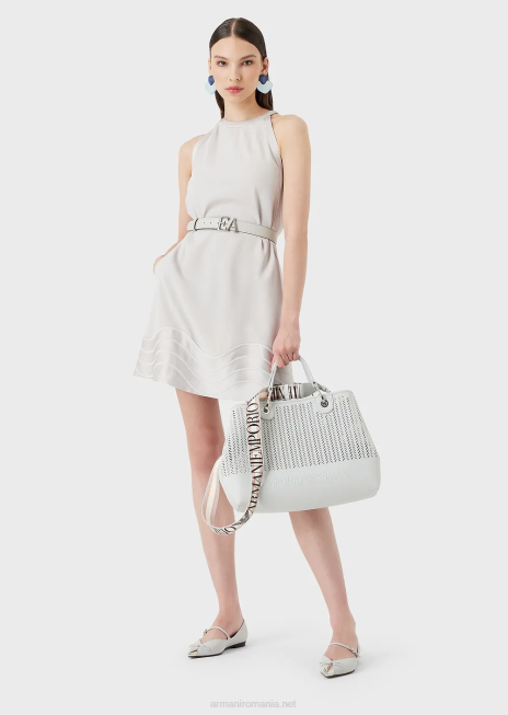 femei R802G705 geanta shopper armani sustainability values ​​medium myea cu motiv chevron perforatgheaţă