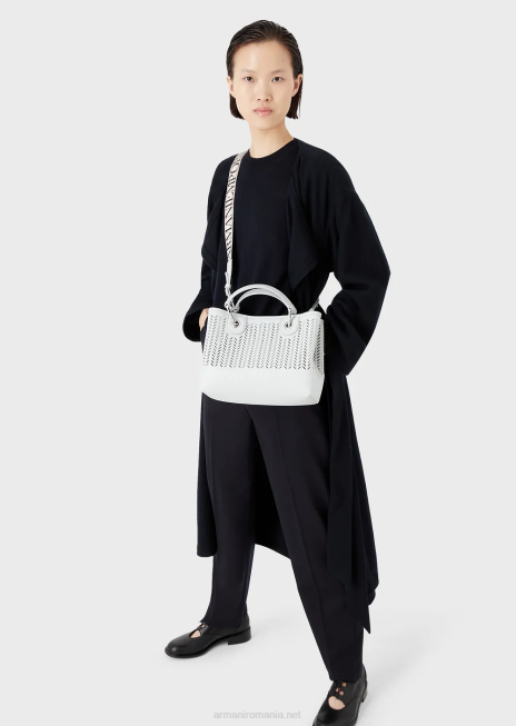 femei R802G707 armani sustainability values ​​geantă mică de cumpărături myea cu motiv chevron perforat