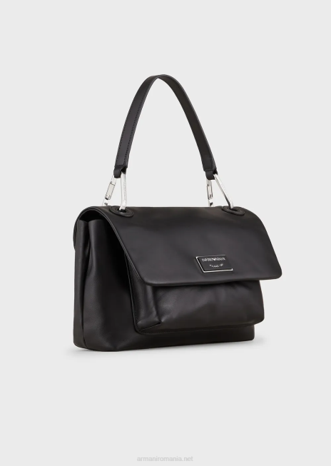 femei R802G717 myea bag geanta de mana din piele ecologica cu clapa Armani negru